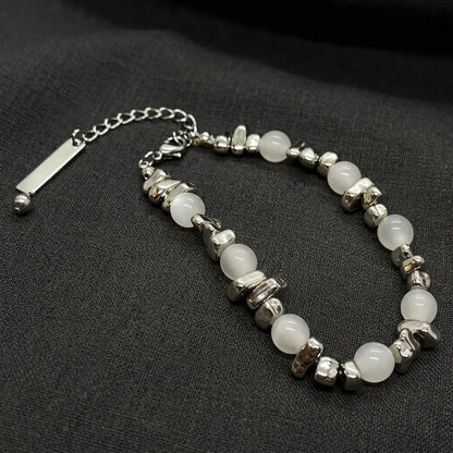 White stone chain bracelet