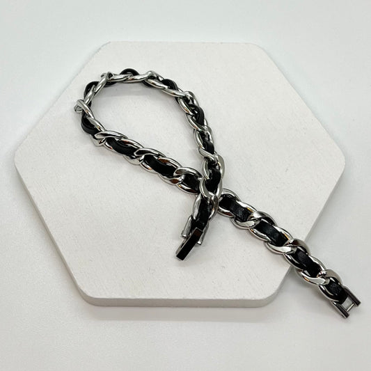 Leather chain bracelet