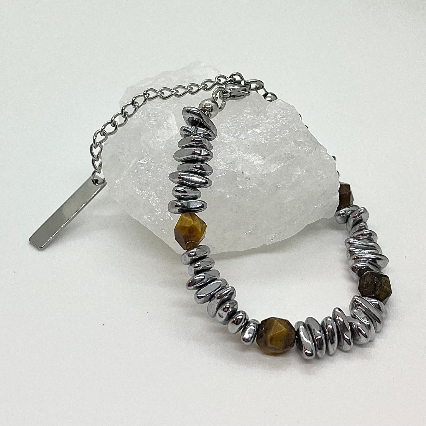 Amber stone chain bracelet