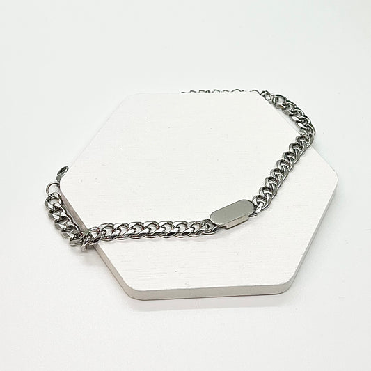 Silver charm chain bracelet