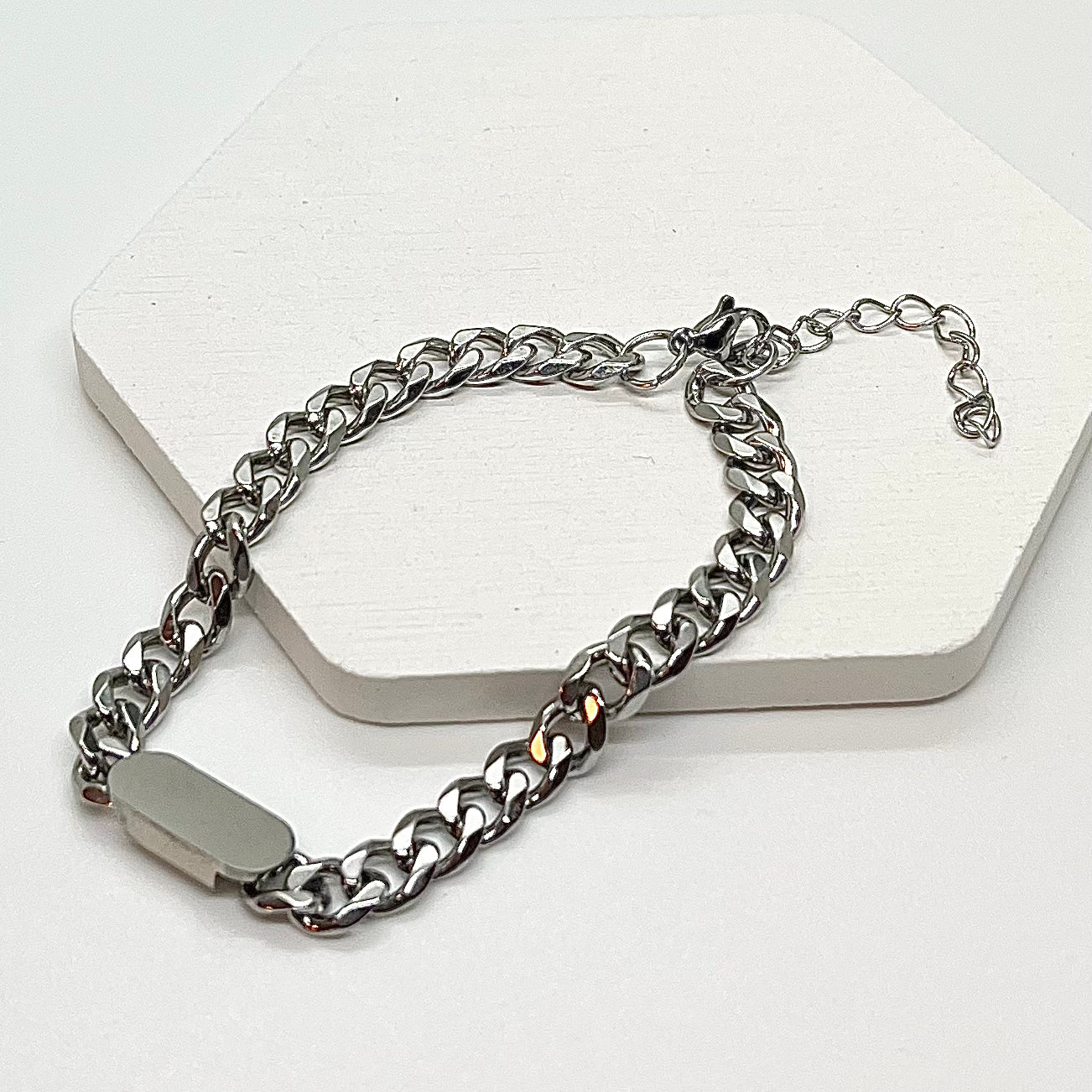 Silver charm chain bracelet